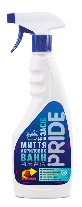 Засіб д/миття акрил. ван PRIDE 500 мл з тригером